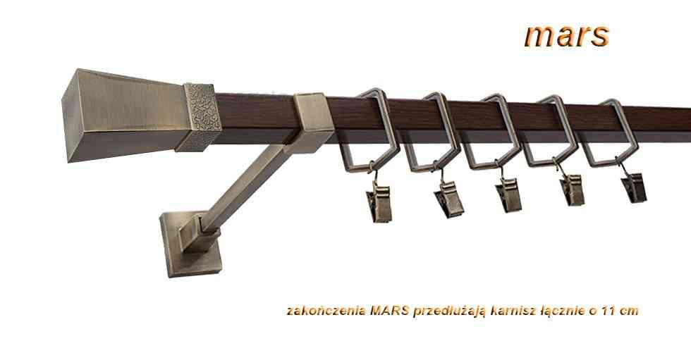 Karnisz MARS Stare Złoto + Orzech, Pojedynczy 20 KWADRO - 480 cm - obrazek 3