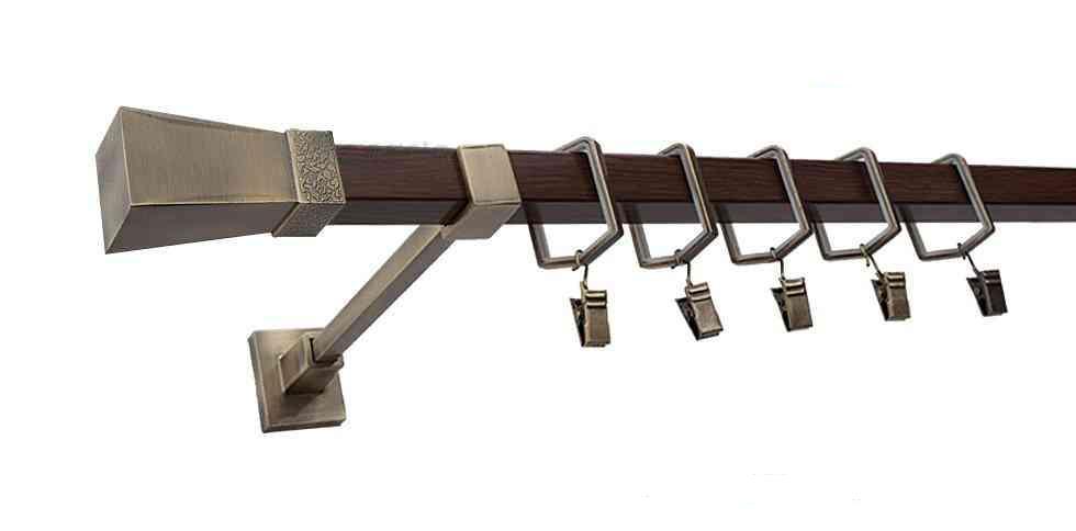 Karnisz MARS Stare Złoto + Orzech, Pojedynczy 20 KWADRO - 480 cm