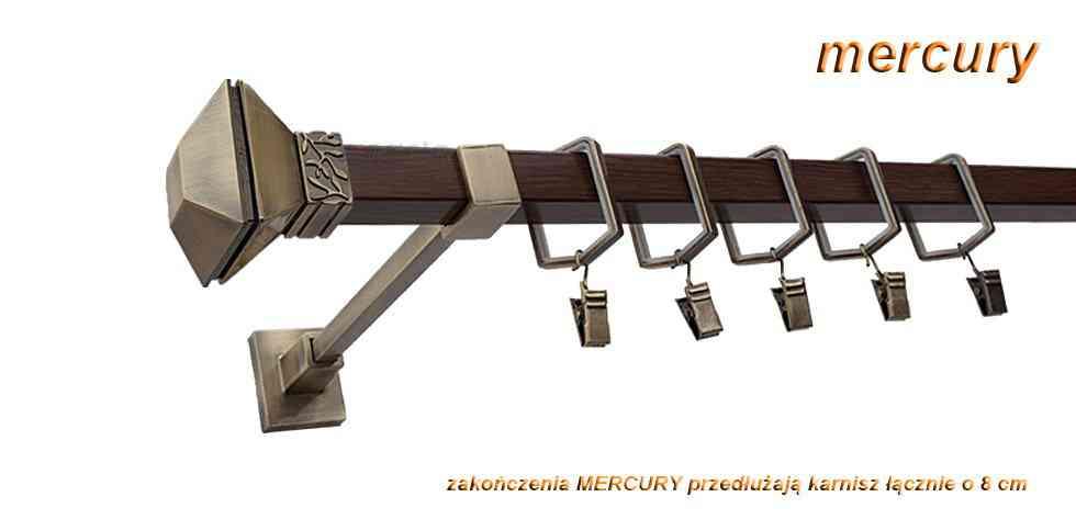 Karnisz MERCURY Stare Złoto + Orzech, Pojedynczy 20 KWADRO - 300 cm - obrazek 3