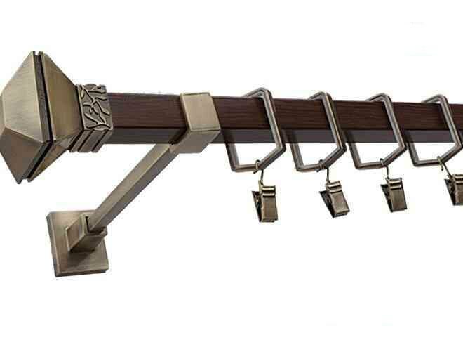 Karnisz MERCURY Stare Złoto + Orzech, Pojedynczy 20 KWADRO - 260 cm