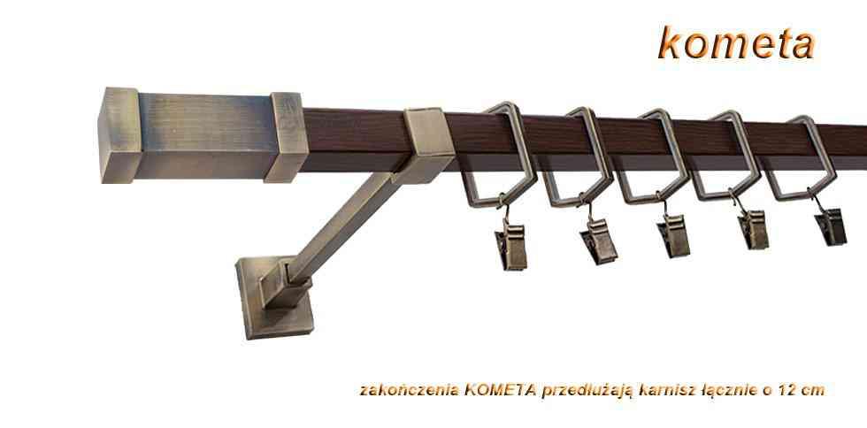 Karnisz KOMETA Stare Złoto + Orzech, Pojedynczy 20 KWADRO - 140 cm - obrazek 3