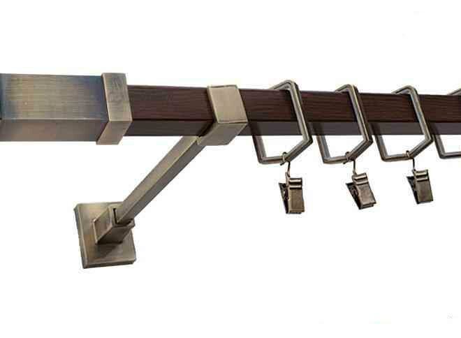 Karnisz KOMETA Stare Złoto + Orzech, Pojedynczy 20 KWADRO - 480 cm