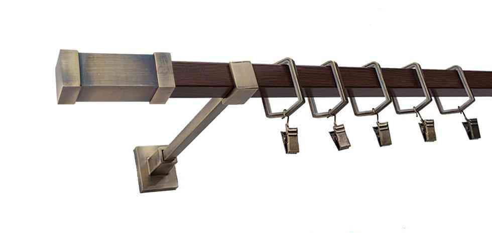 Karnisz KOMETA Stare Złoto + Orzech, Pojedynczy 20 KWADRO - 140 cm