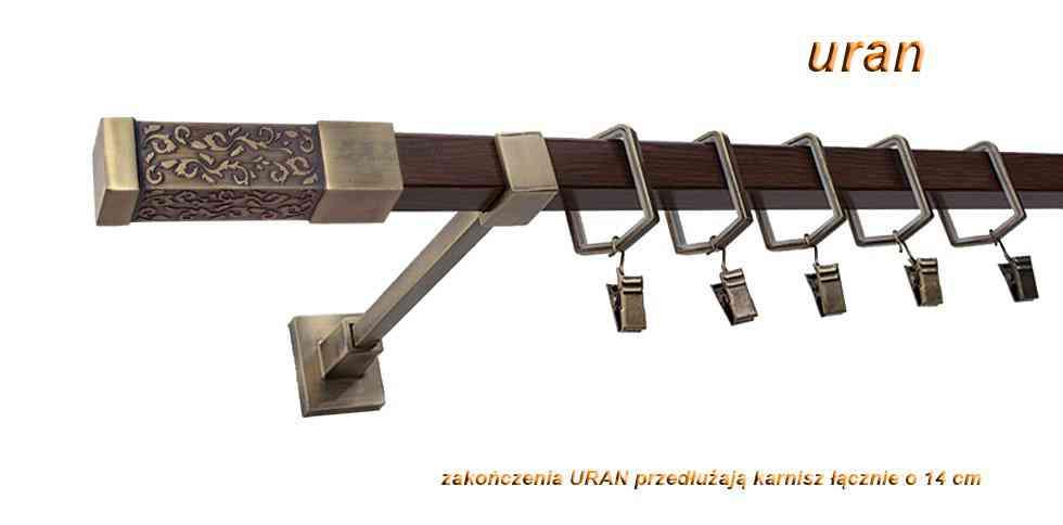 Karnisz URAN Stare Złoto + Orzech, Pojedynczy 20 KWADRO - 440 cm - obrazek 3