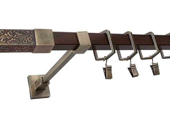 Karnisz URAN Stare Złoto + Orzech, Pojedynczy 20 KWADRO - 340 cm