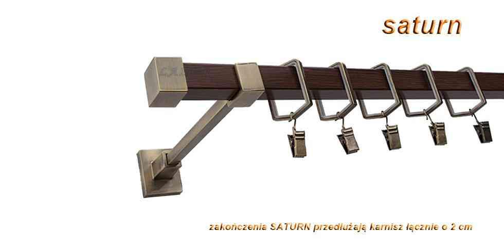 Karnisz SATURN Stare Złoto + Orzech, Pojedynczy 20 KWADRO - 220 cm - obrazek 3