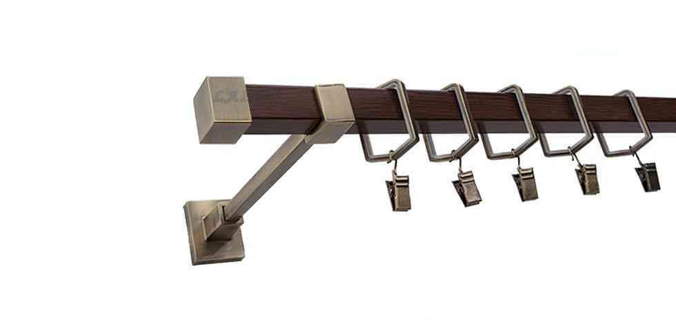 Karnisz SATURN Stare Złoto + Orzech, Pojedynczy 20 KWADRO - 220 cm