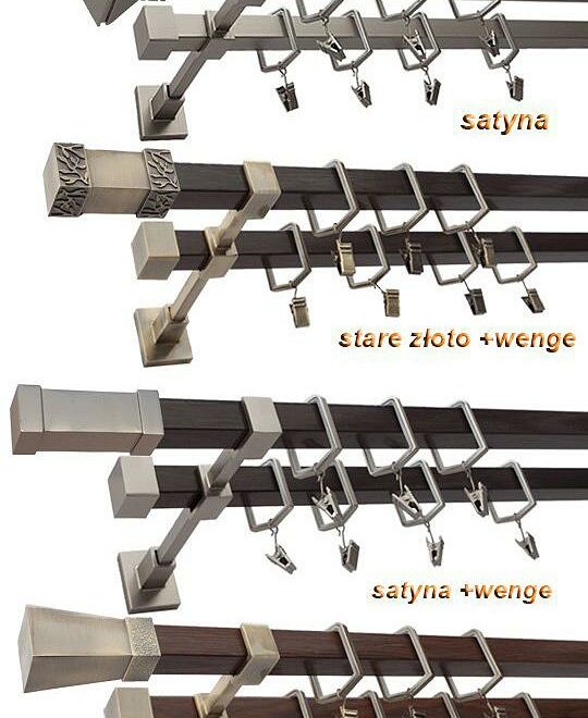 Alternative view of Karnisz MARS Satyna Nikiel, Podwójny 20 + 20 mm KWADRO - 260 cm