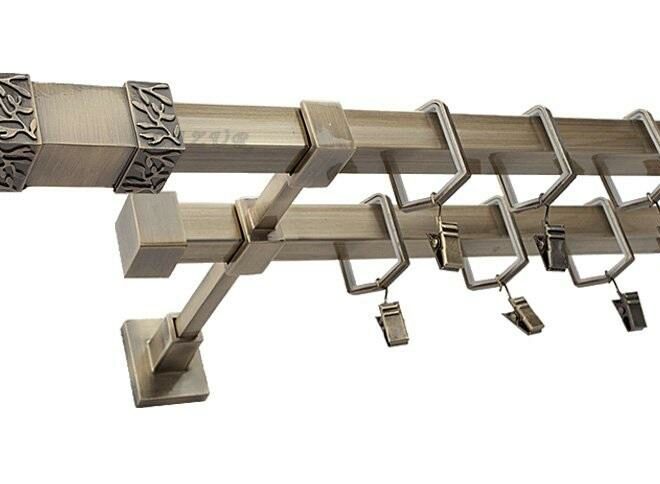 Karnisz VENUS Stare Złoto, Podwójny 20 + 20 mm KWADRO - 480 cm