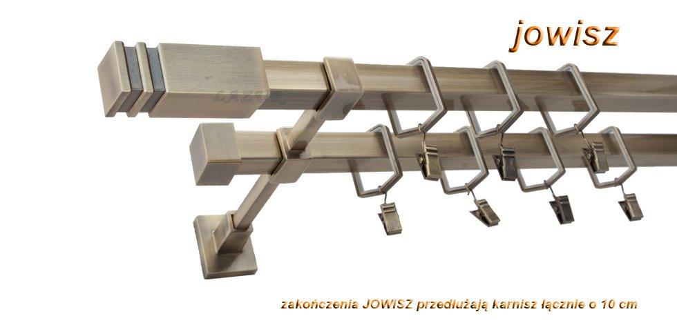 Karnisz JOWISZ Stare Złoto, Podwójny 20 + 20 mm KWADRO - 220 cm - obrazek 3