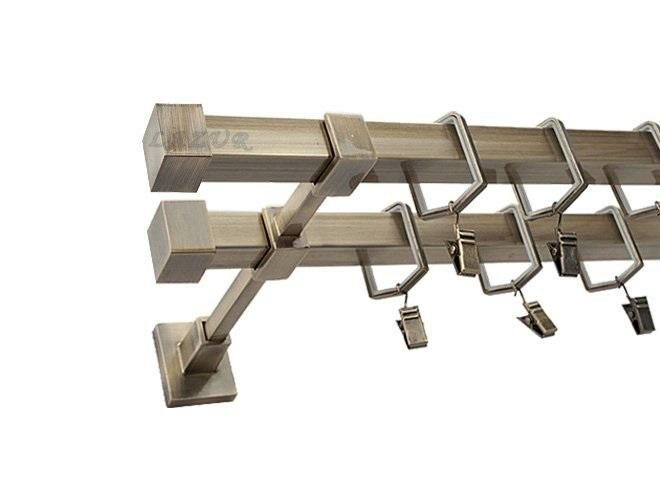 Karnisz SATURN Stare Złoto, Podwójny 20 + 20 mm KWADRO - 480 cm