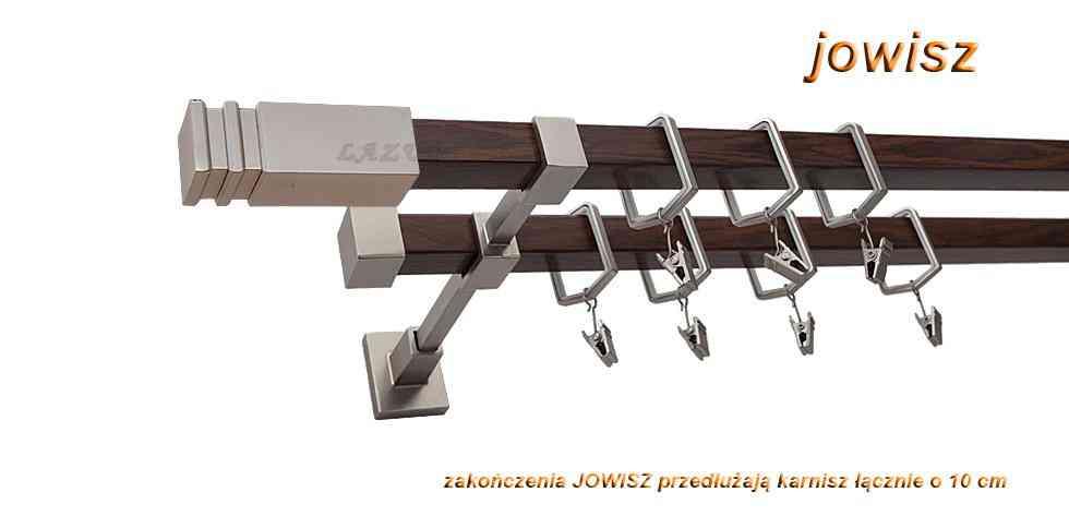 Karnisz JOWISZ Satyna + Orzech, Podwójny 20 + 20 mm KWADRO - 320 cm - obrazek 3