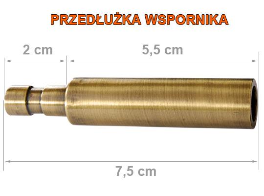 PRZEDŁUŻKA WSPORNIKA KARNISZA W KOLORZE ANTYK MOSIĄDZ - przedłużka antyk mosiądz - obrazek 3
