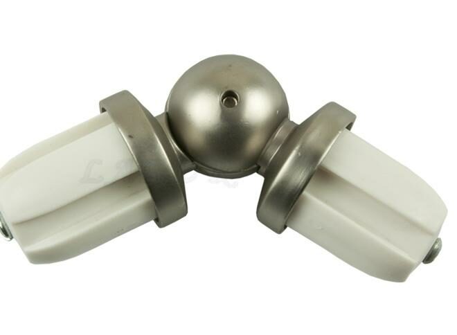 ŁĄCZNIK KĄTOWY WYKUSZOWY SATYNA NIKIEL FI 25 MM - ŁĄCZNIK KATOWY