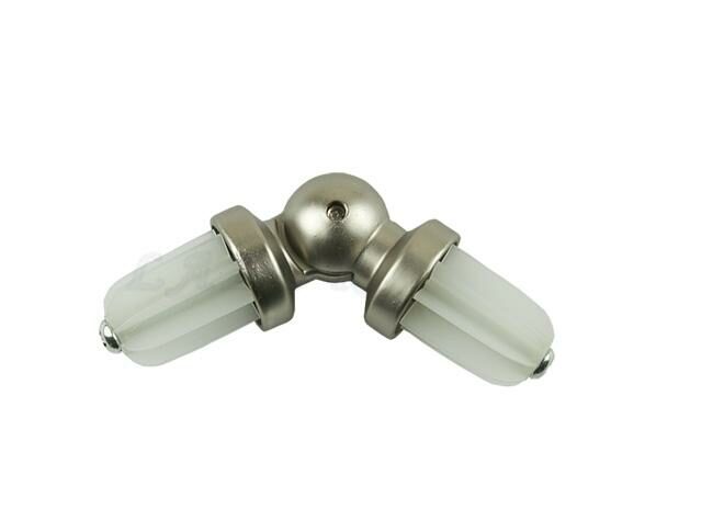 ŁĄCZNIK KĄTOWY WYKUSZOWY SATYNA NIKIEL FI 16 MM - ŁĄCZNIK KATOWY