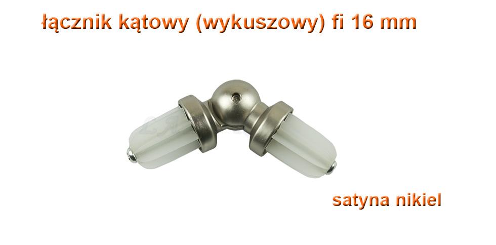 ŁĄCZNIK KĄTOWY WYKUSZOWY SATYNA NIKIEL FI 16 MM - ŁĄCZNIK KATOWY - obrazek 2