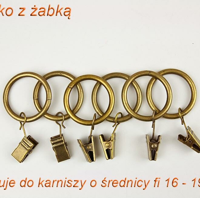 Alternative view of KÓŁKO Z ŻABKĄ DO KARNISZY O ŚREDNICY FI 16-19 MM ANTYK MOSIĄDZ - 10 sztuk  - KÓŁKO Z ŻABKĄ