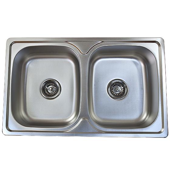 Zlewozmywak metalowy SALSA wpuszczany w blat struktura LEN - Zlew SALSA