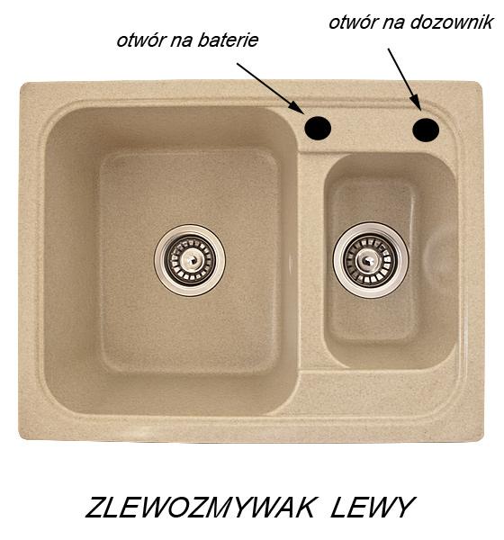 Alternative view of Zlewozmywak granitowy POSEJDON wpuszczany w blat kolor piaskowy - Zlew POSEJDON