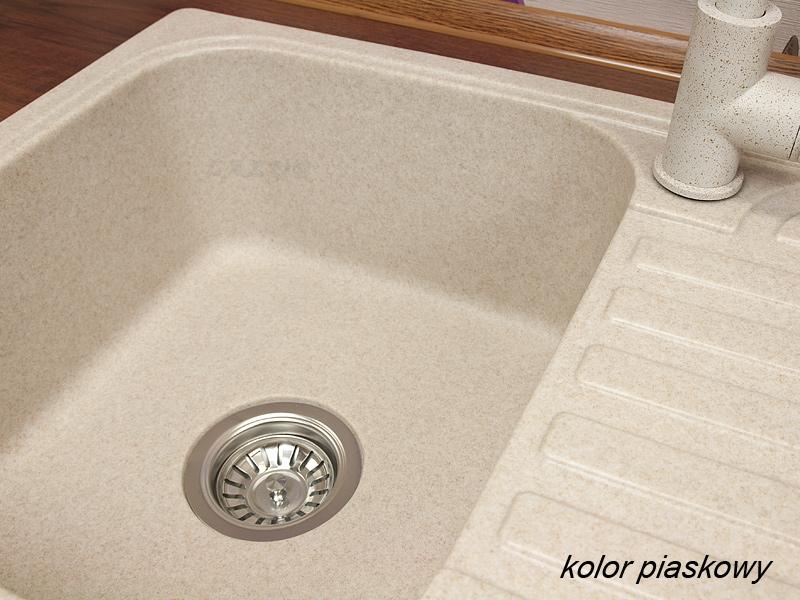 Zlewozmywak granitowy POSEJDON wpuszczany w blat kolor piaskowy - Zlew POSEJDON - obrazek 4