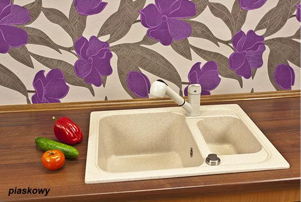 Zlewozmywak granitowy POSEJDON wpuszczany w blat kolor piaskowy - Zlew POSEJDON - obrazek 6