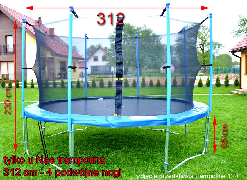 Trampolina ogrodowa marki TOP FITNESS z siatką wewnętrzną o średnicy 312 cm 10 FT - Trampolina o średnicy 312 cm - obrazek 7