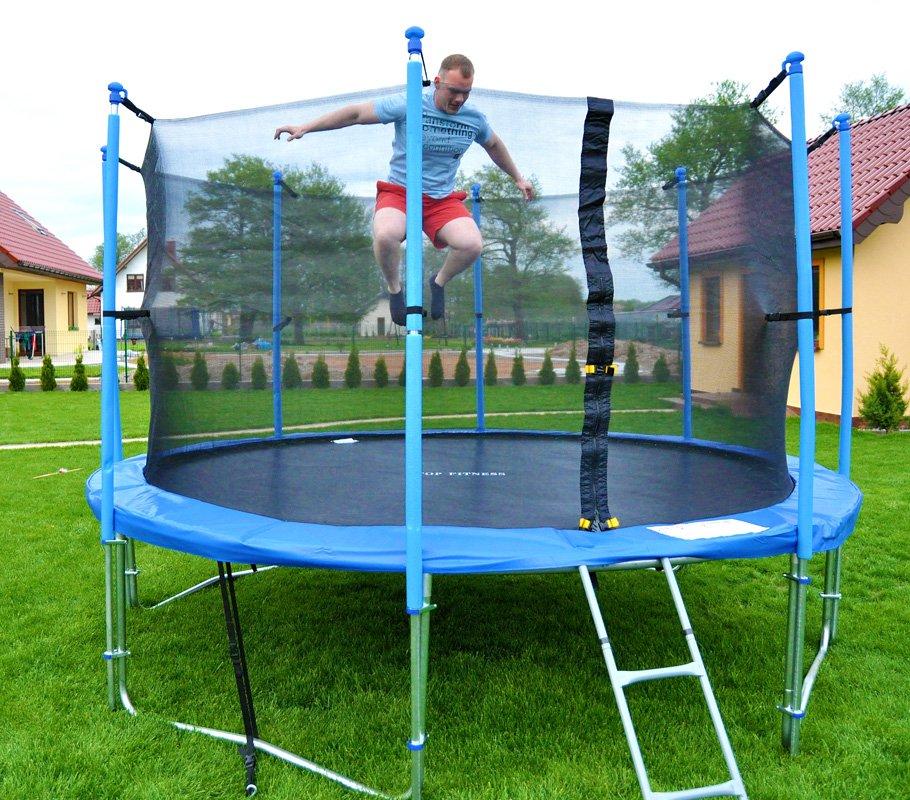 Trampolina ogrodowa marki TOP FITNESS z siatką wewnętrzną o średnicy 404 cm 13 FT - Trampolina o średnicy 404 cm - obrazek 4