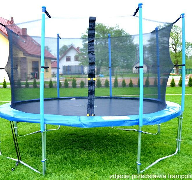 Trampolina ogrodowa marki TOP FITNESS z siatką wewnętrzną o średnicy 404 cm 13 FT - Trampolina o średnicy 404 cm