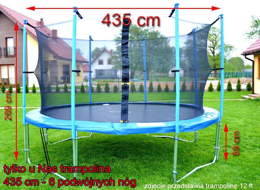 Trampolina ogrodowa marki TOP FITNESS z siatką wewnętrzną o średnicy 435 cm 14 FT - Trampolina o średnicy 435 cm - obrazek 7
