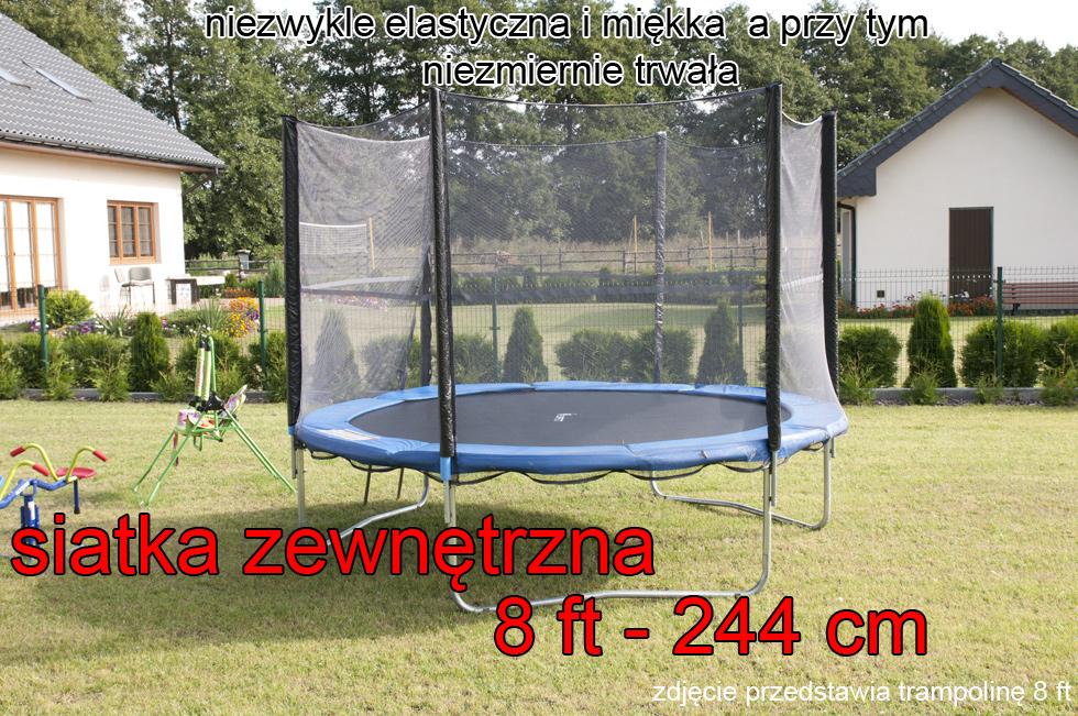 SIATKA ZEWNĘTRZNA DO TRAMPOLINY 8 FT - 244 CM TRAMPOLINA - siatka zewnętrzna trampoliny 244 cm - obrazek 2