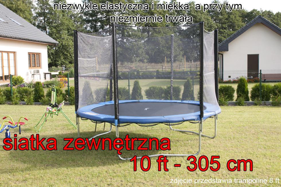 SIATKA ZEWNĘTRZNA DO TRAMPOLINY 10 FT - 305 CM TRAMPOLINA 6 SŁUPKÓW - siatka zewnętrzna trampoliny 305 cm - obrazek 3