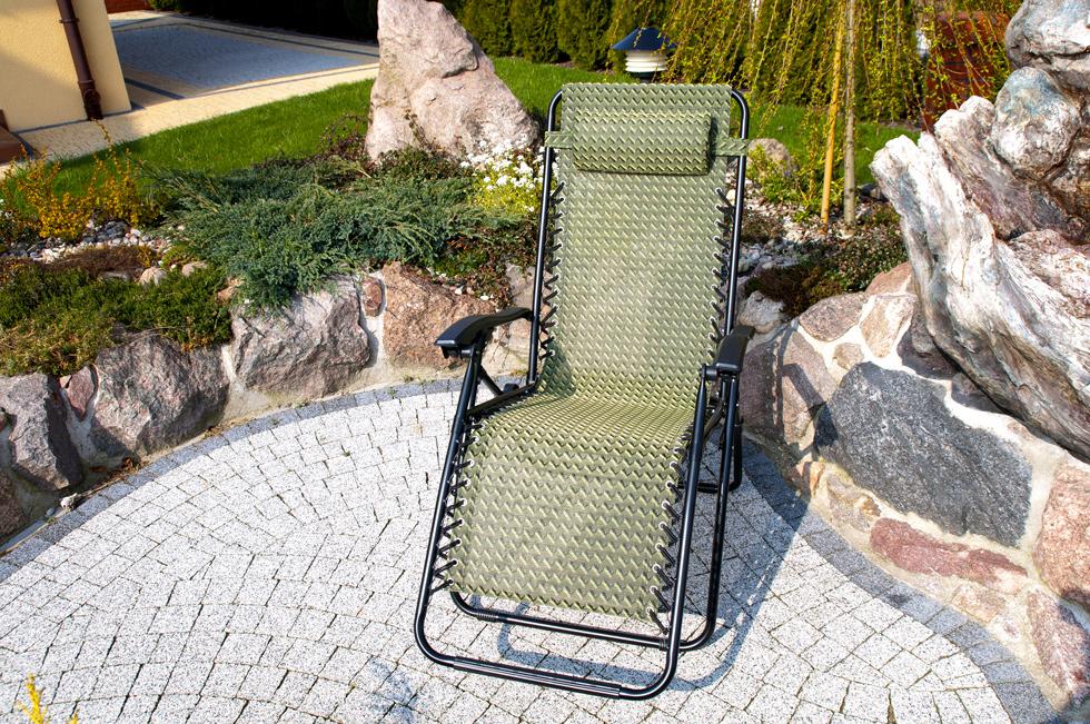 Luksusowy Leżak Rozkładany Relaksacyjno - Wypoczynkowy ZIELONY - Leżak DeLux ZIELONY - obrazek 3