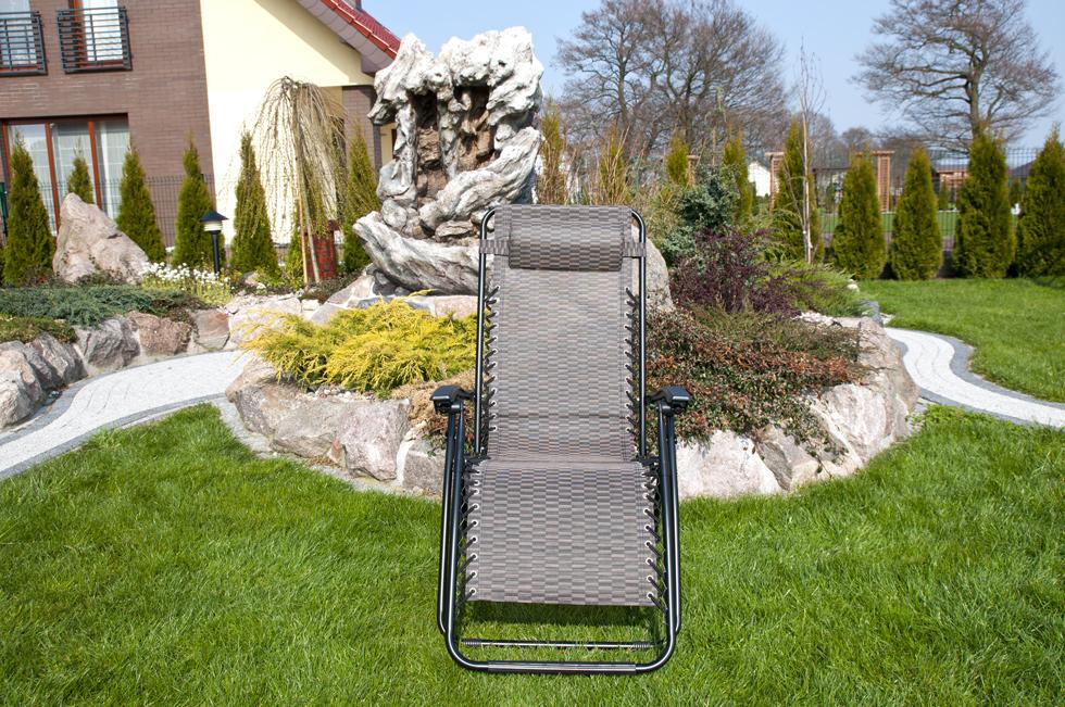 Luksusowy Leżak Rozkładany Relaksacyjno - Wypoczynkowy BRĄZOWY - Leżak DeLux BRĄZOWY - obrazek 3