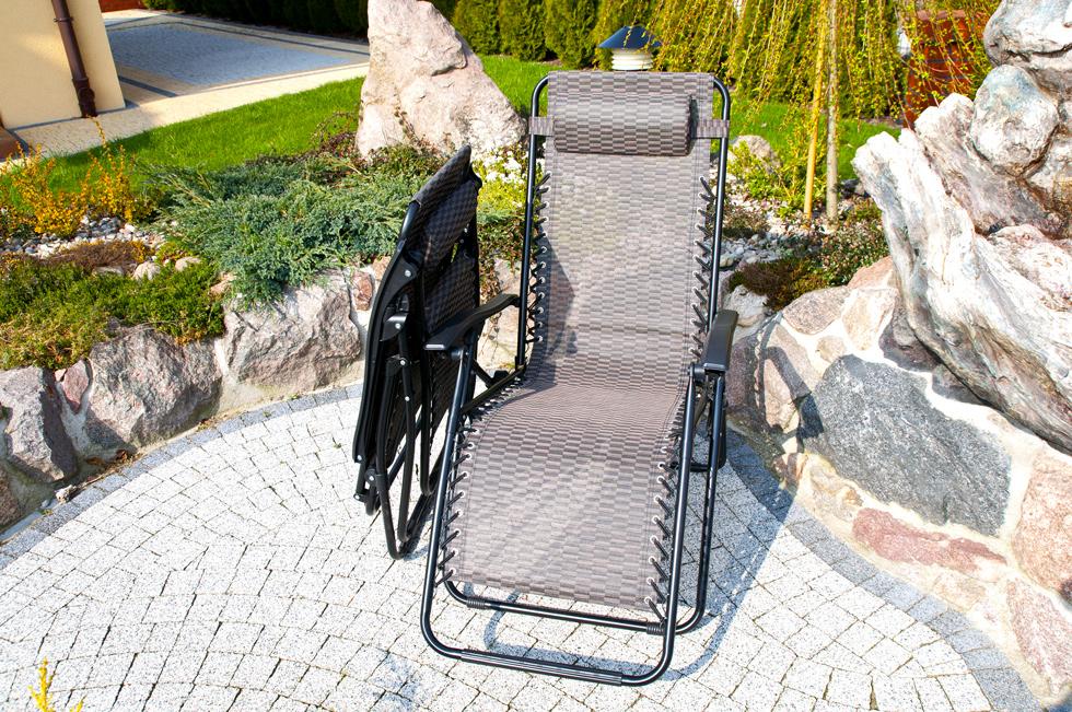 Luksusowy Leżak Rozkładany Relaksacyjno - Wypoczynkowy BRĄZOWY - Leżak DeLux BRĄZOWY - obrazek 4