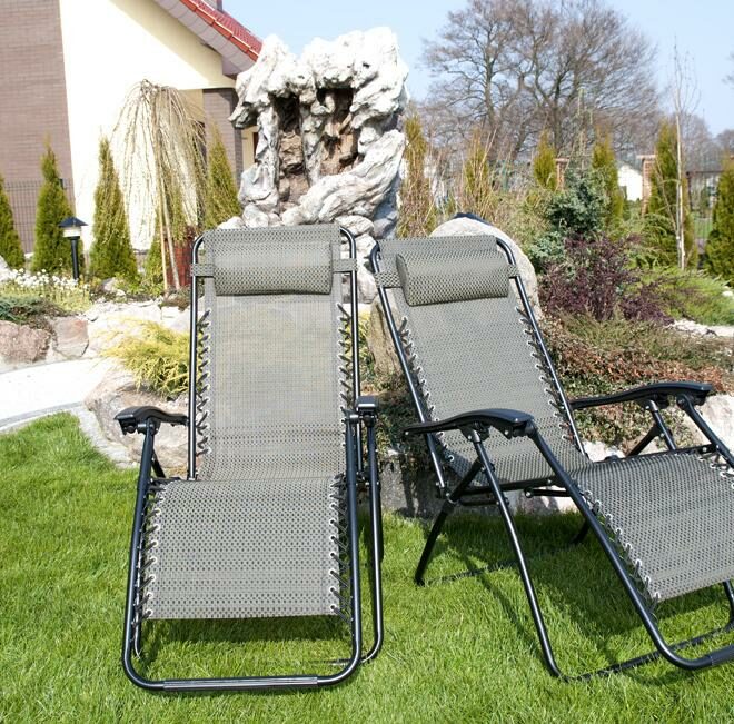 Luksusowy Leżak Rozkładany Relaksacyjno - Wypoczynkowy SZARY - Leżak DeLux SZARY