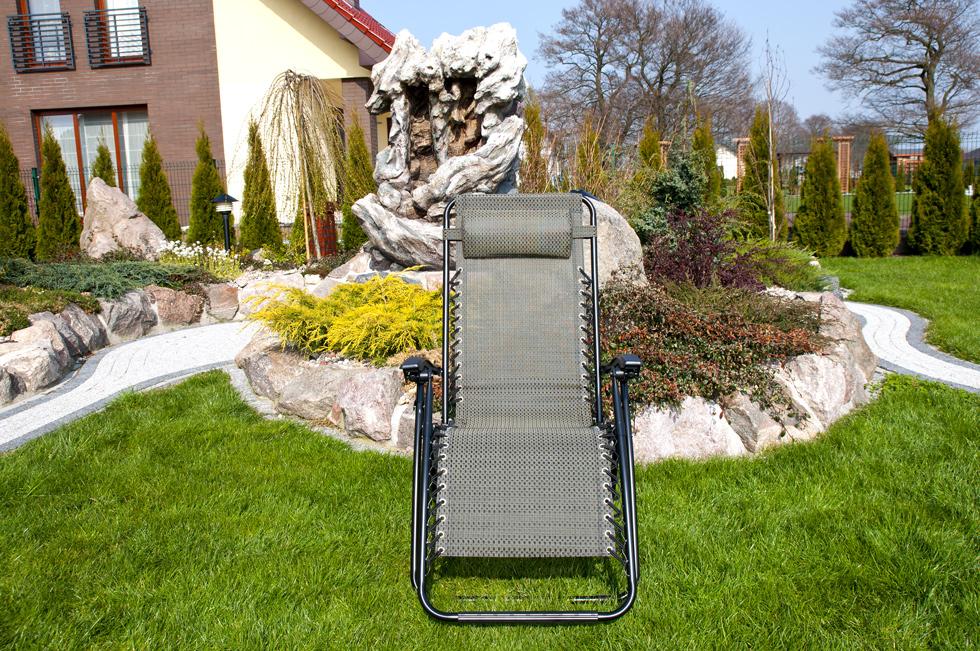 Luksusowy Leżak Rozkładany Relaksacyjno - Wypoczynkowy SZARY - Leżak DeLux SZARY - obrazek 3