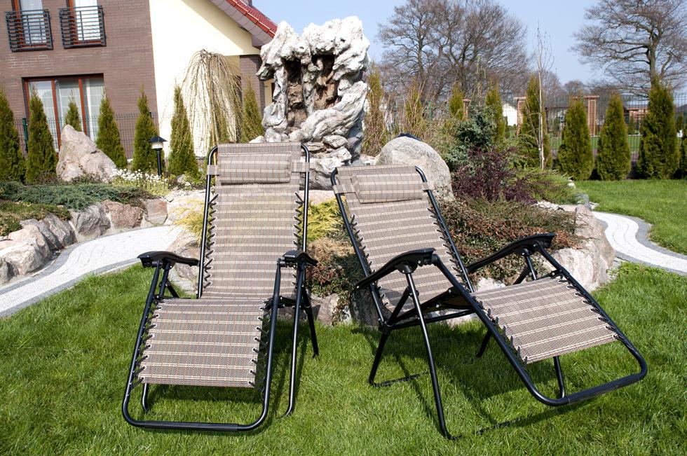 Luksusowy Leżak Rozkładany Relaksacyjno - Wypoczynkowy BRĄZOWA KRATKA - Leżak DeLux BRĄZOWA KRATKA - obrazek 3