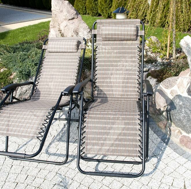 Luksusowy Leżak Rozkładany Relaksacyjno - Wypoczynkowy BRĄZOWA KRATKA - Leżak DeLux BRĄZOWA KRATKA