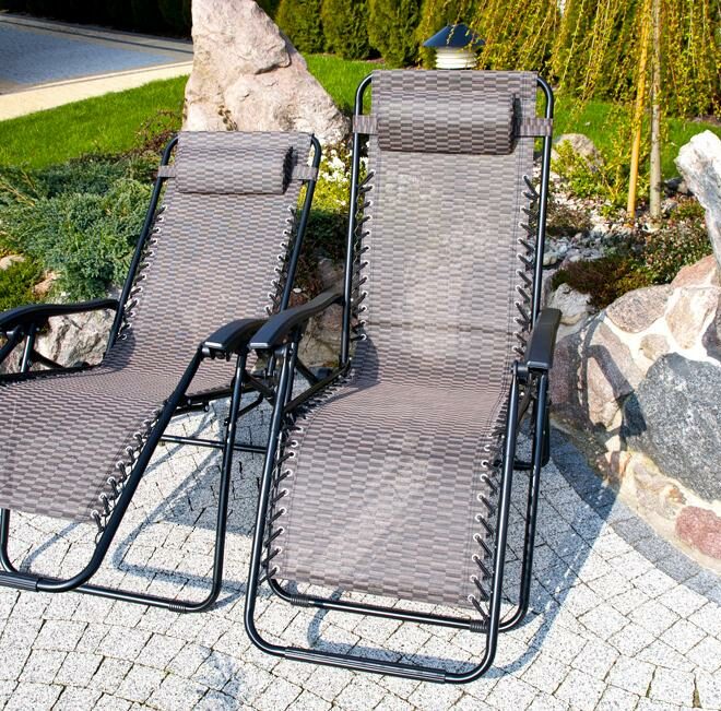 Luksusowy Leżak Rozkładany Relaksacyjno - Wypoczynkowy BRĄZOWY - Leżak DeLux BRĄZOWY