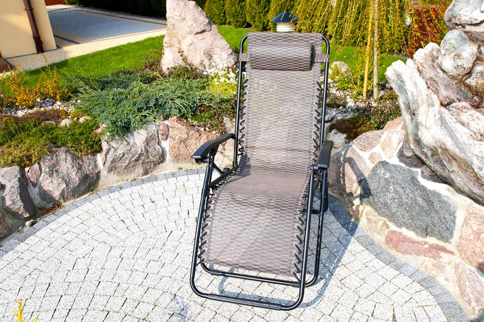 Luksusowy Leżak Rozkładany Relaksacyjno - Wypoczynkowy BRĄZOWY - Leżak DeLux BRĄZOWY - obrazek 6