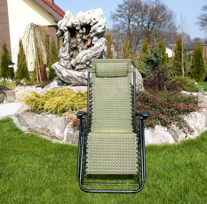 Alternative view of Luksusowy Leżak Rozkładany Relaksacyjno - Wypoczynkowy ZIELONY  - Leżak DeLux ZIELONY