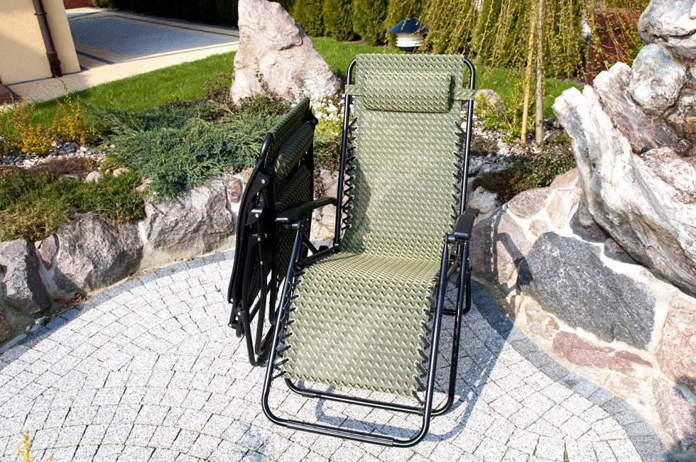 Luksusowy Leżak Rozkładany Relaksacyjno - Wypoczynkowy ZIELONY - Leżak DeLux ZIELONY - obrazek 4