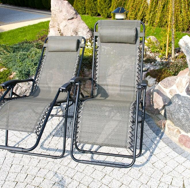 Luksusowy Leżak Rozkładany Relaksacyjno - Wypoczynkowy SZARY - Leżak DeLux SZARY