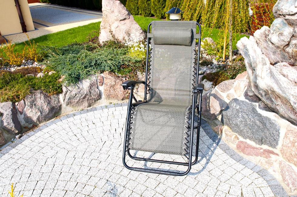 Luksusowy Leżak Rozkładany Relaksacyjno - Wypoczynkowy SZARY - Leżak DeLux SZARY - obrazek 6