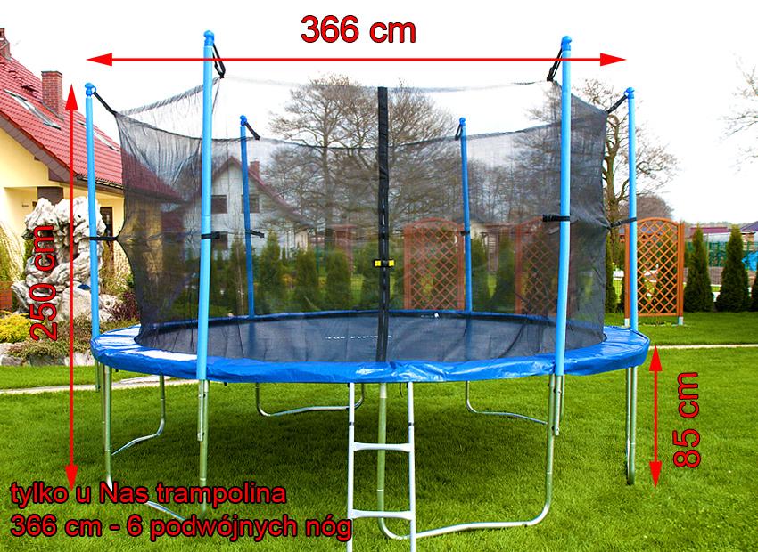 Trampolina ogrodowa STANDARD z siatką wewnętrzną o śr. 366 cm 12 FT - Trampolina o średnicy 366 cm - obrazek 4