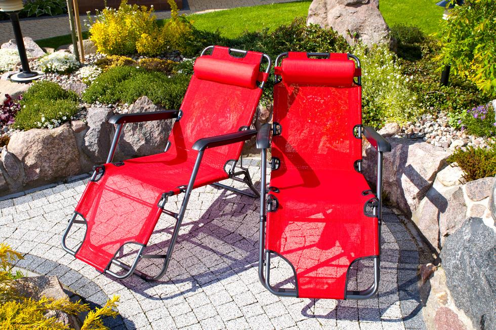 Leżak Rozkładany Relaksacyjno - Wypoczynkowy ECO CZERWONE WINO - Eco Czerwone Wino - obrazek 3