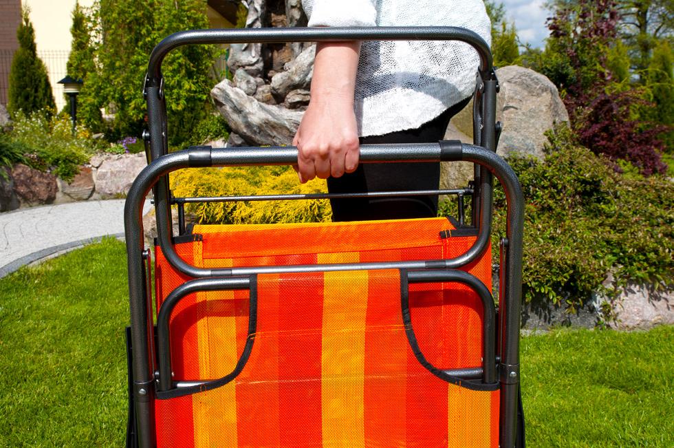 Leżak Rozkładany Relaksacyjno - Wypoczynkowy ECO POMARAŃCZOWE PASY - Eco Pomarańczowe Pasy - obrazek 3