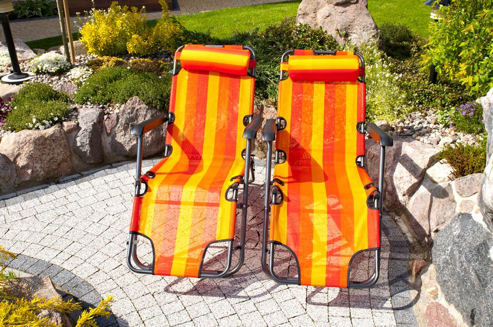 Leżak Rozkładany Relaksacyjno - Wypoczynkowy ECO POMARAŃCZOWE PASY - Eco Pomarańczowe Pasy - obrazek 5