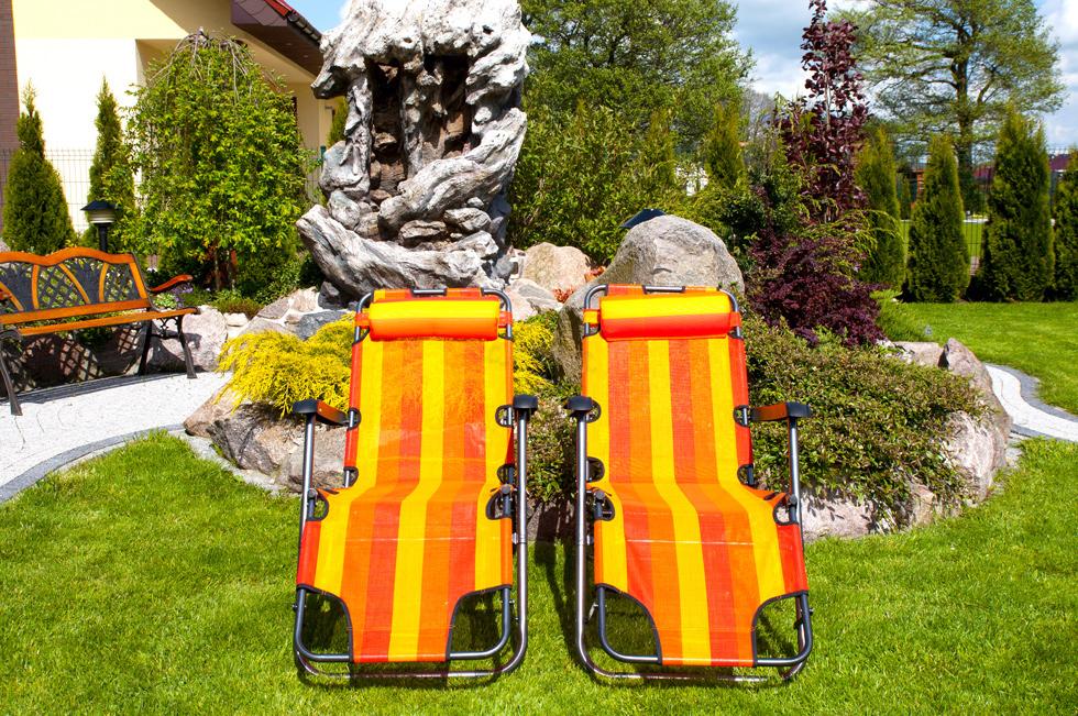 Leżak Rozkładany Relaksacyjno - Wypoczynkowy ECO POMARAŃCZOWE PASY - Eco Pomarańczowe Pasy - obrazek 7