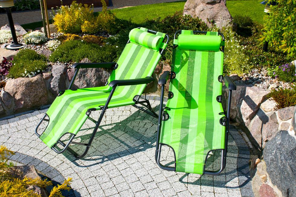 Leżak Rozkładany Relaksacyjno - Wypoczynkowy ECO ZIELONE PASY - Eco Zielone Pasy - obrazek 2
